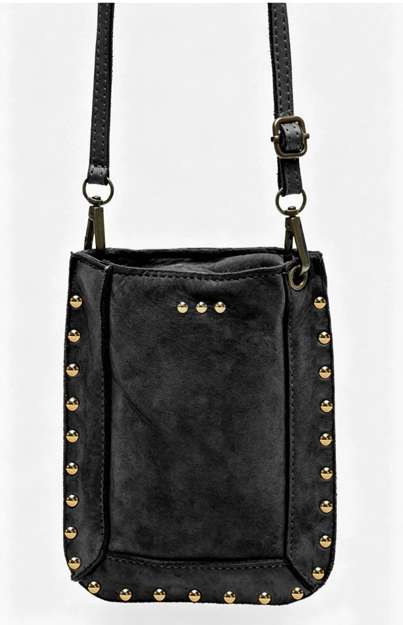 Shelby Suede Phone Bag: Camel