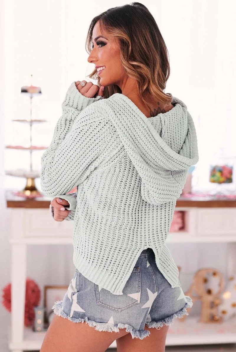 Coastal Breeze Knit Hoodie: