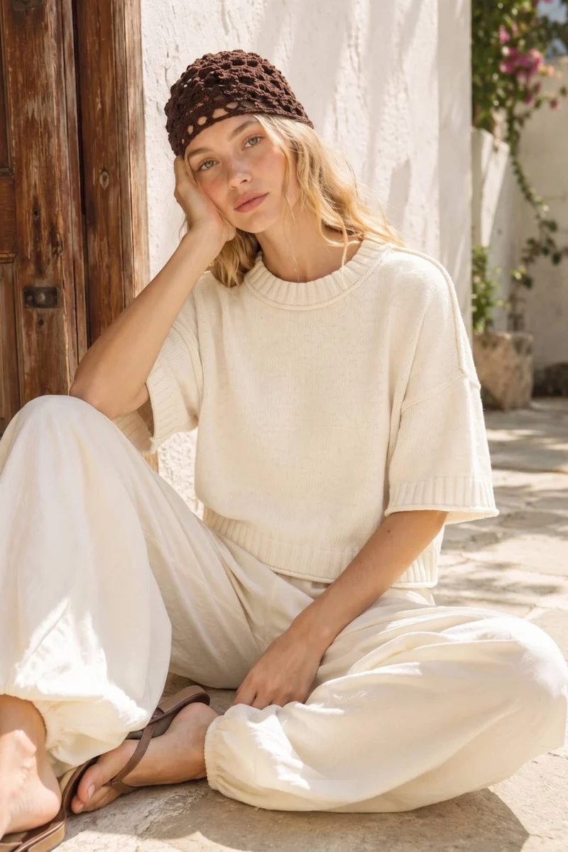 Soft Cotton Crew Neck Sweater