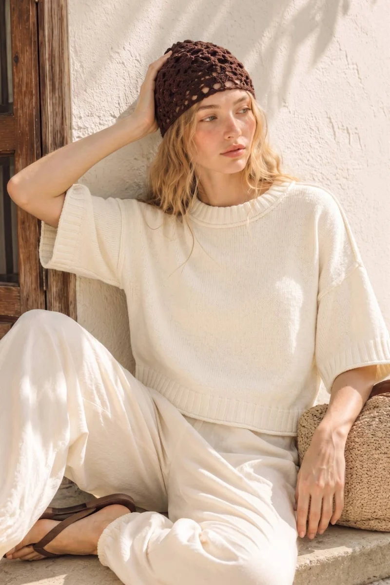 Soft Cotton Crew Neck Sweater