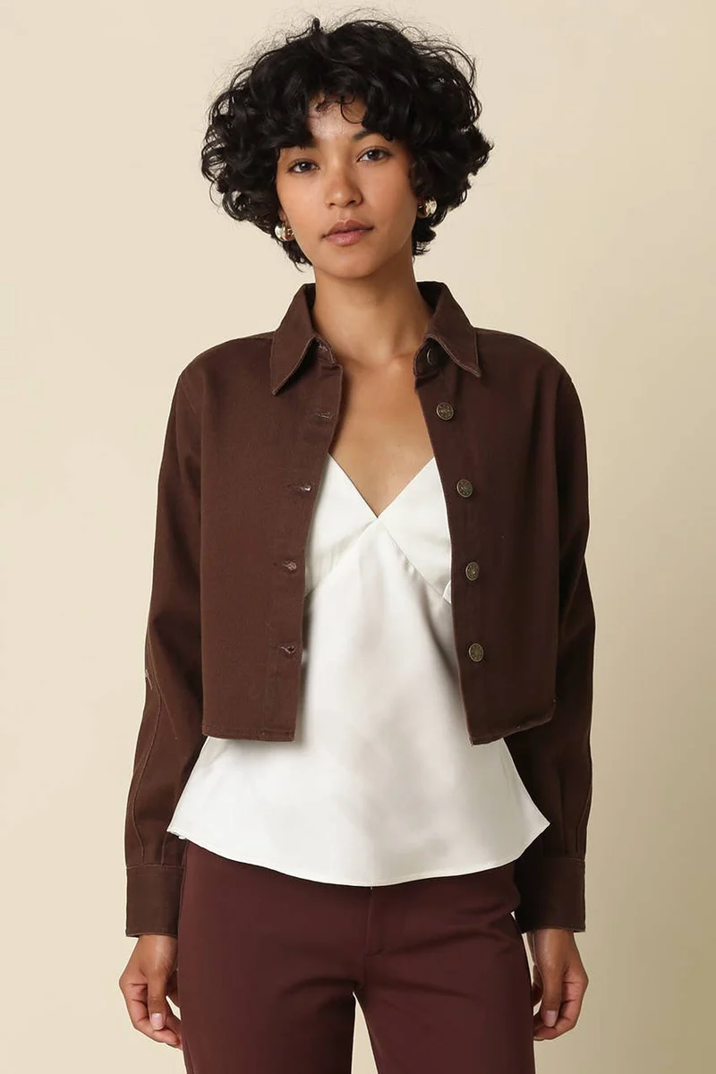 Brown Madge Cropped Shirt