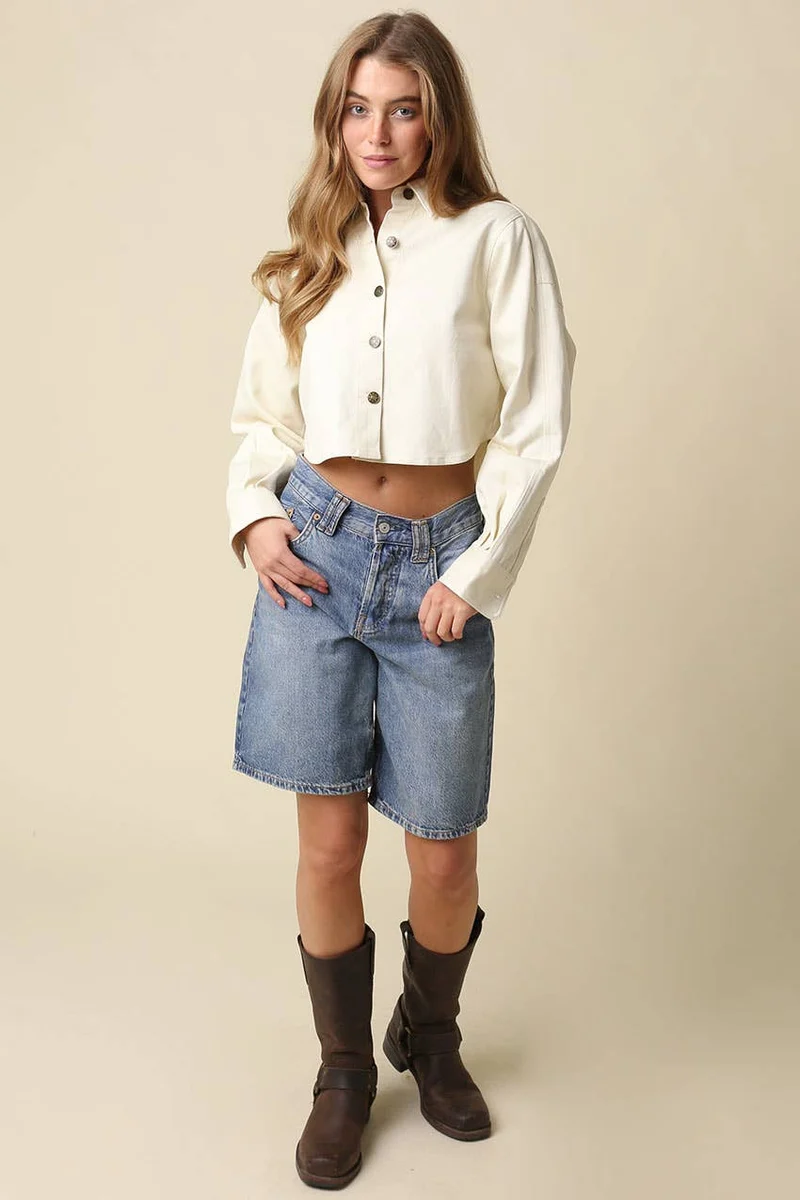 Brown Madge Cropped Shirt