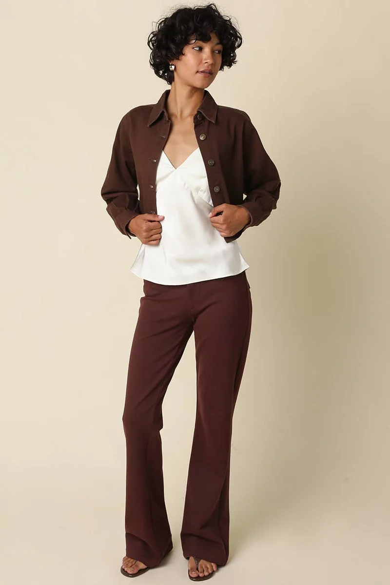 Brown Madge Cropped Shirt