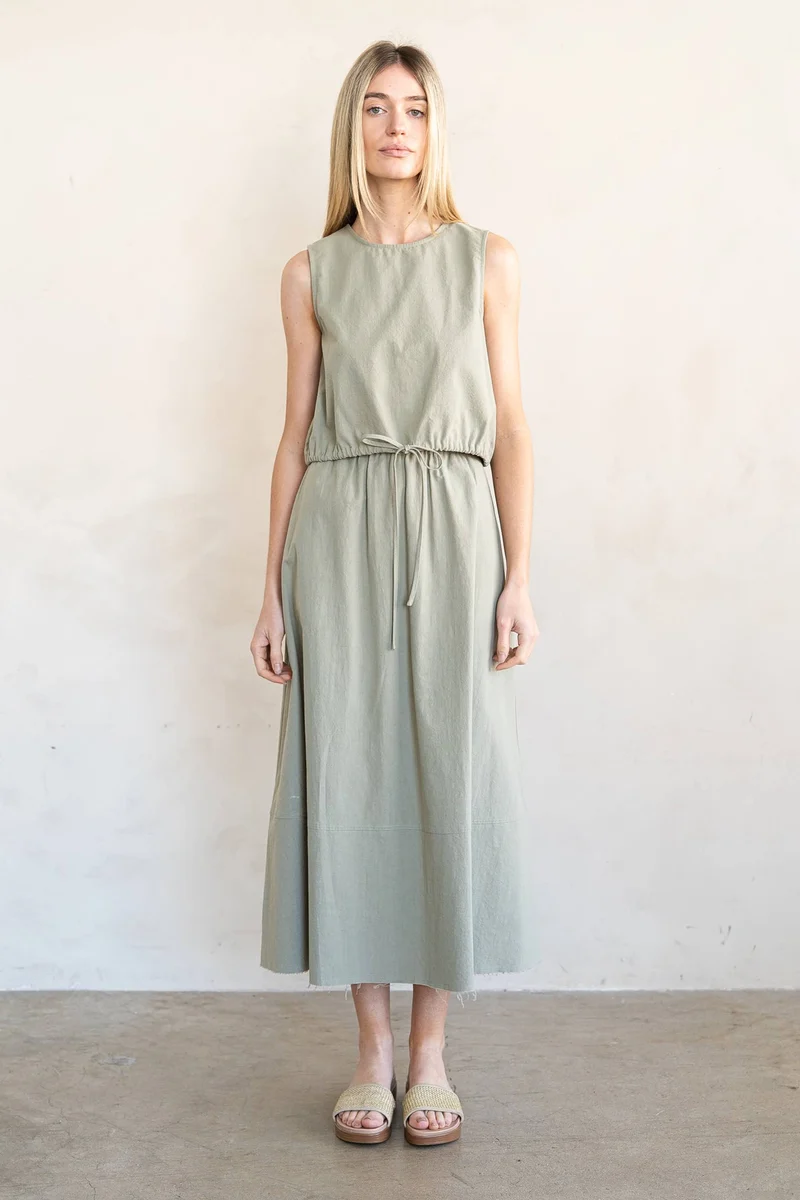 FLARED MIDI SKIRT: SAGE / Contemporary / L
