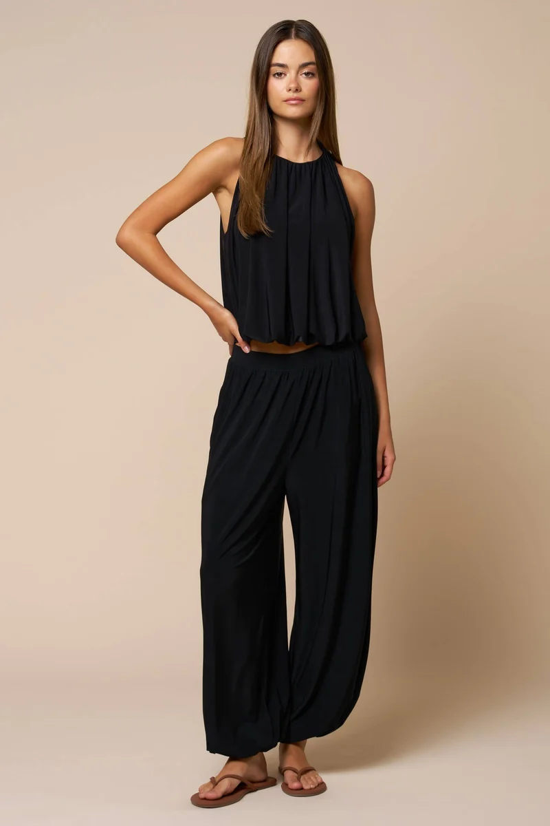 Relax Fit Balloon Pants : Black / L