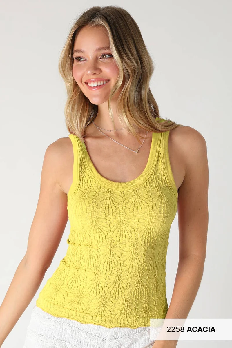 Reversible Lace Textured Tank Mousse