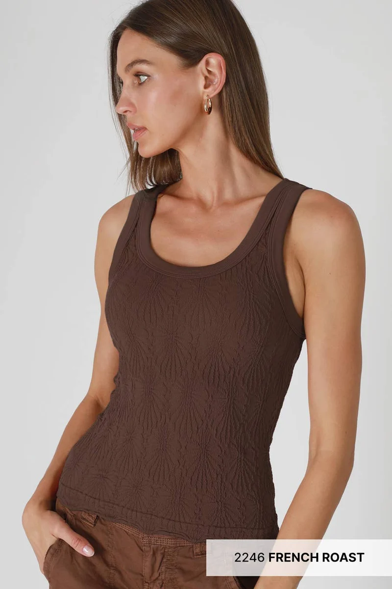 Reversible Lace Textured Tank Mousse