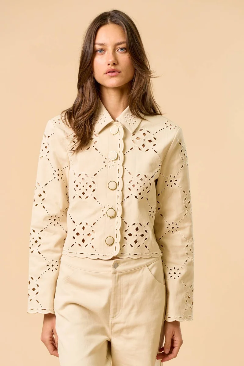 Motif Long Sleeve Jacket
