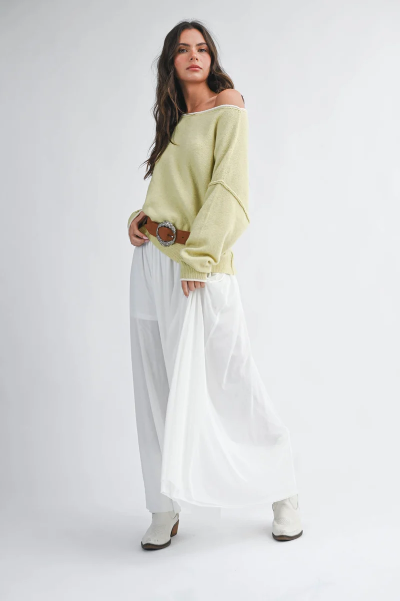 Flowy Mesh Maxi Skirt: Chocolate