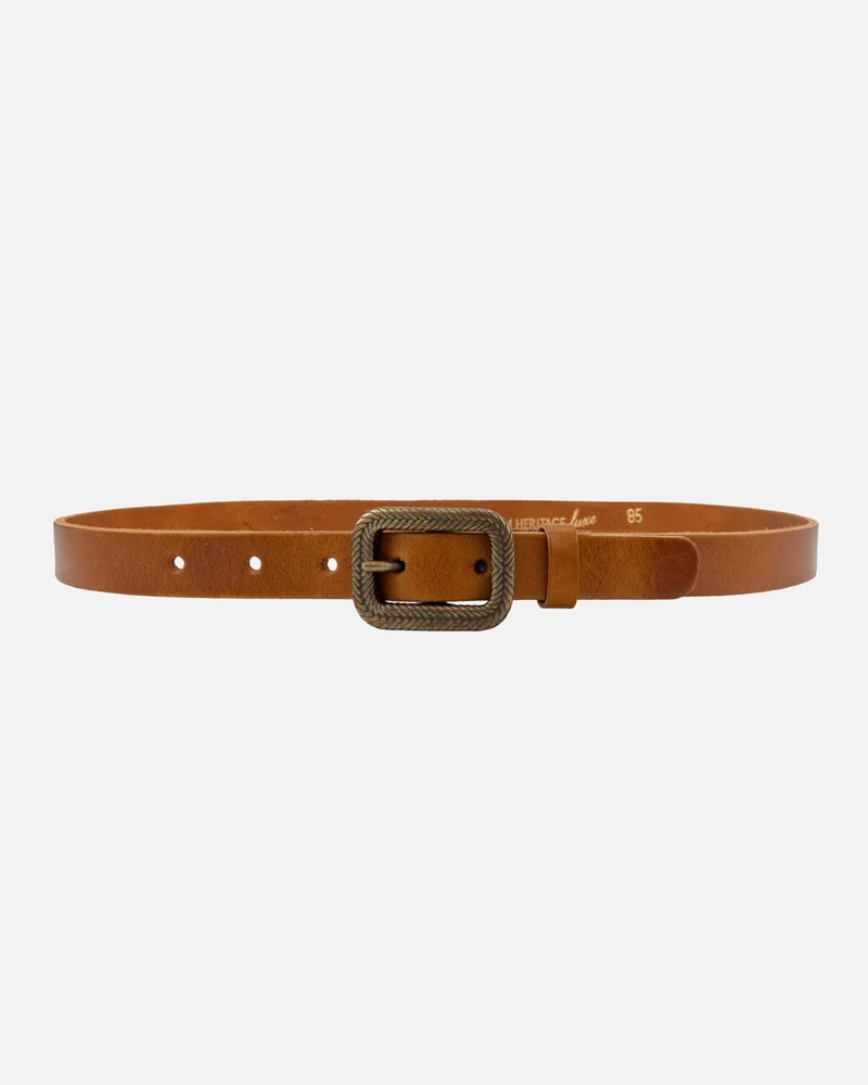 Brown Vintage Skinny Leather Belt