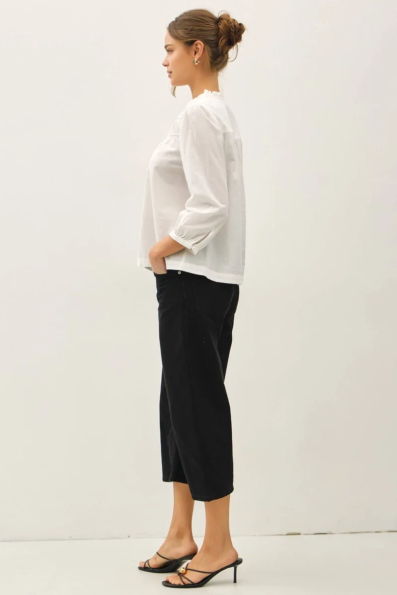 Crisp Cotton Flowy Top