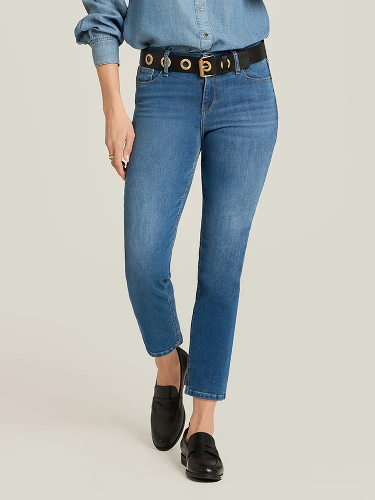 Logan Mid Rise Slim Cropped Leg Jeans