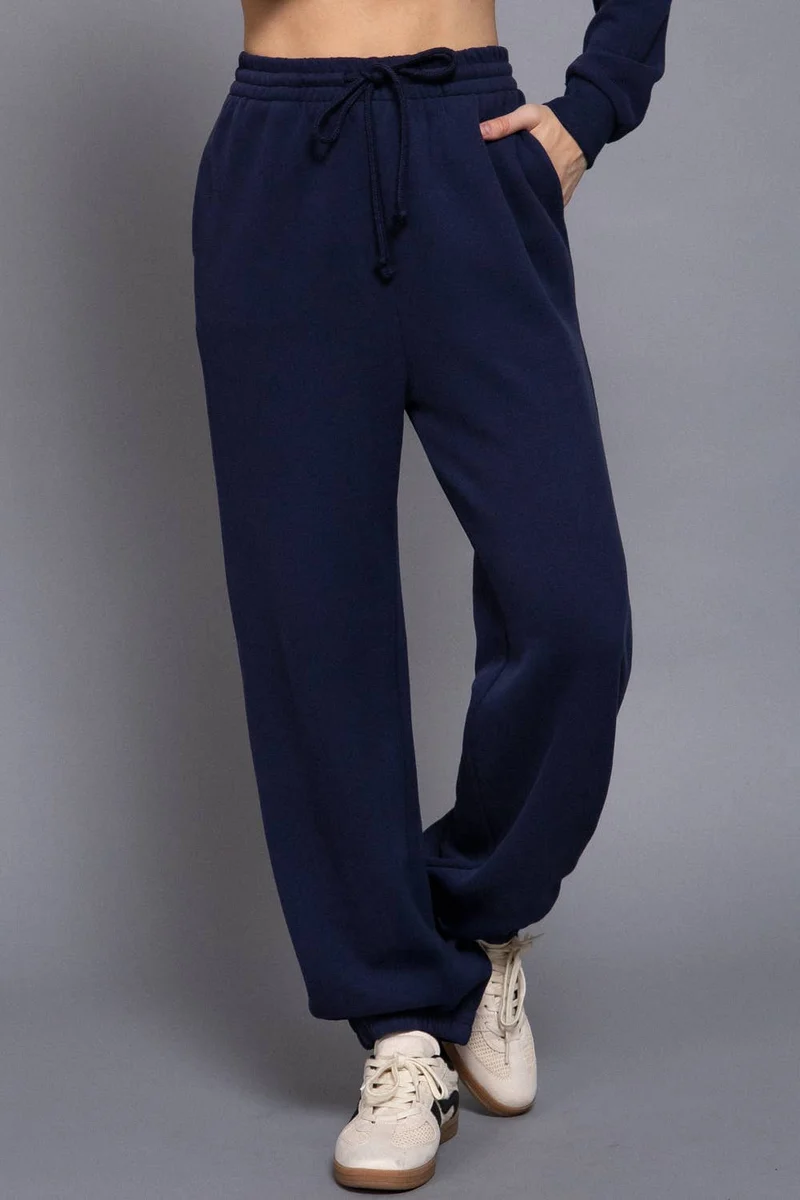 Elastic Waist Soft Jogger Pants:BEIGE