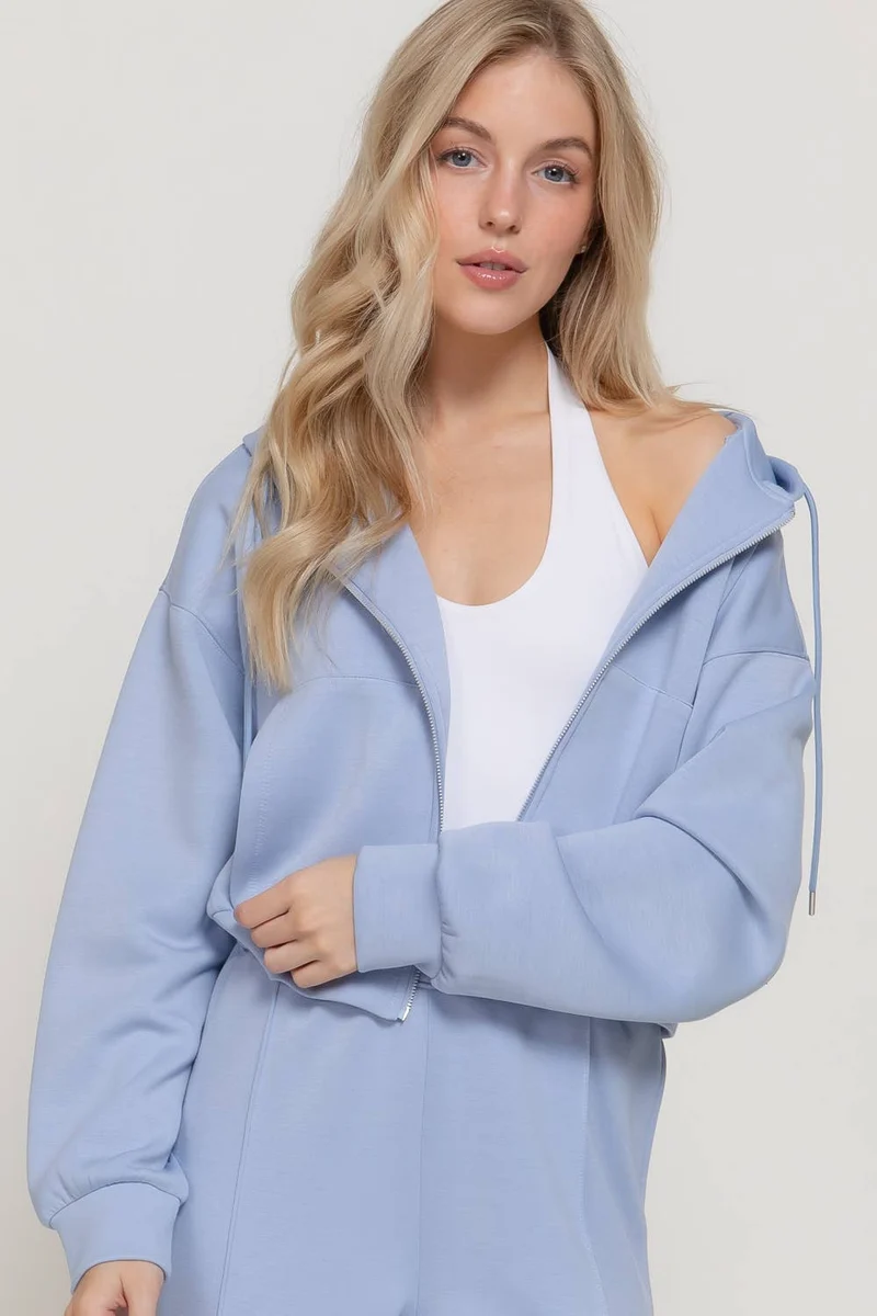 Long Sleeve Soft Modal Scuba Hoodie Jacket