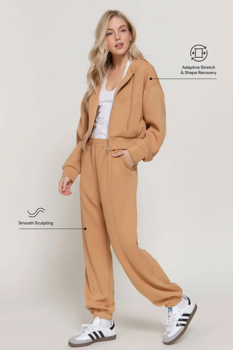 Long Sleeve Soft Modal Scuba Hoodie Jacket