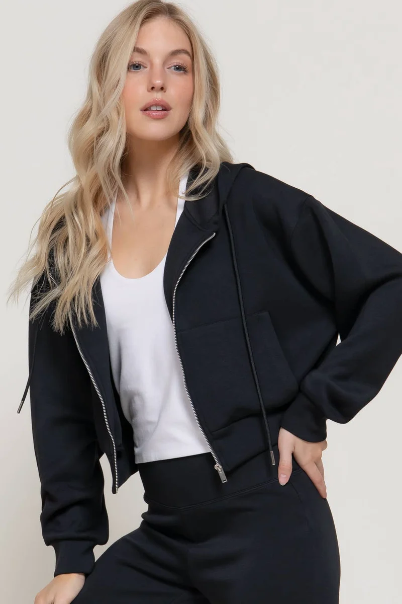 Long Sleeve Soft Modal Scuba Hoodie Jacket