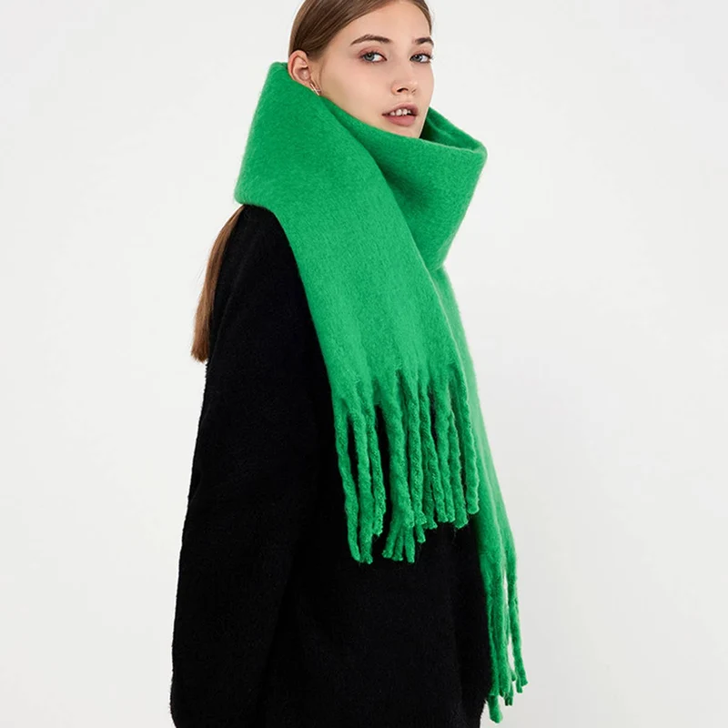 Soft Mohair Feel Scarf - Cozy Winter Wrap_CWASC0323: ROYALBLUE / (OS) 1