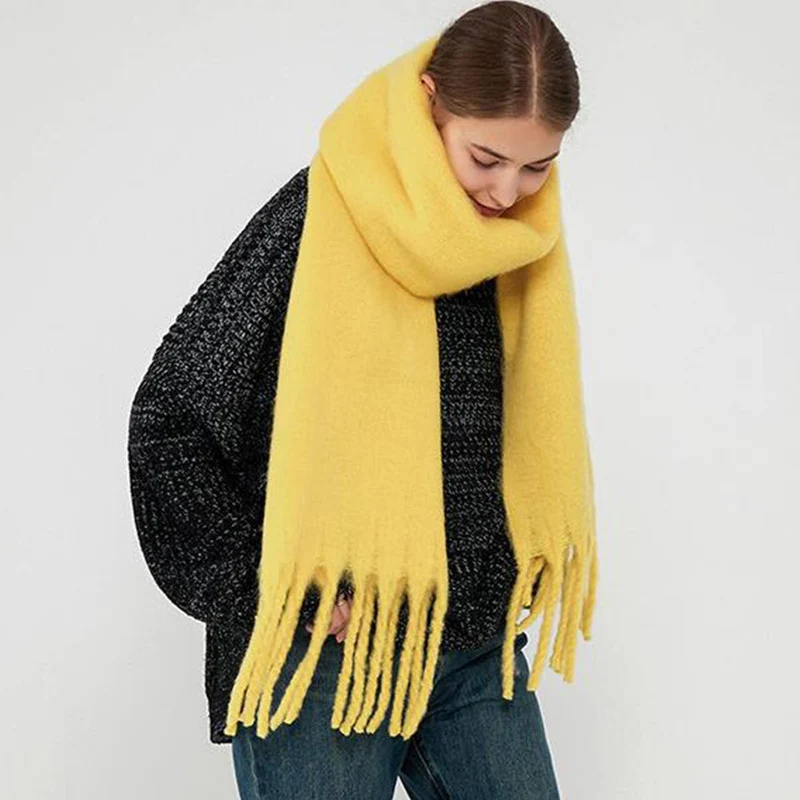 Soft Mohair Feel Scarf - Cozy Winter Wrap_CWASC0323: ROYALBLUE / (OS) 1