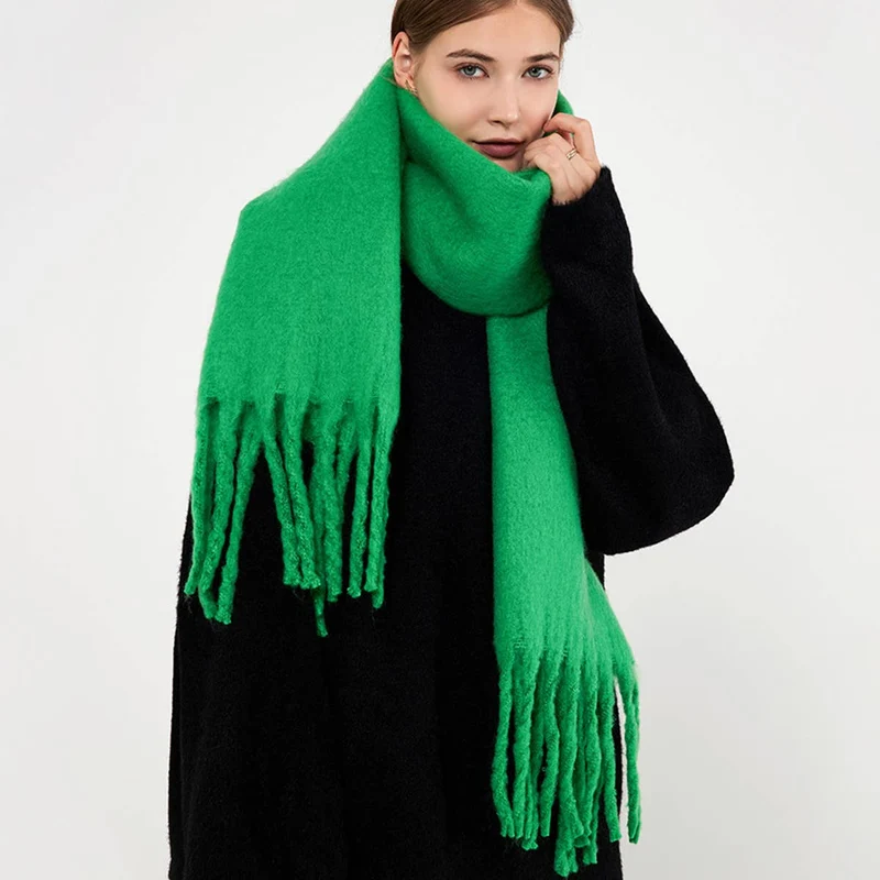 Soft Mohair Feel Scarf - Cozy Winter Wrap_CWASC0323: Yellow / (OS) 1