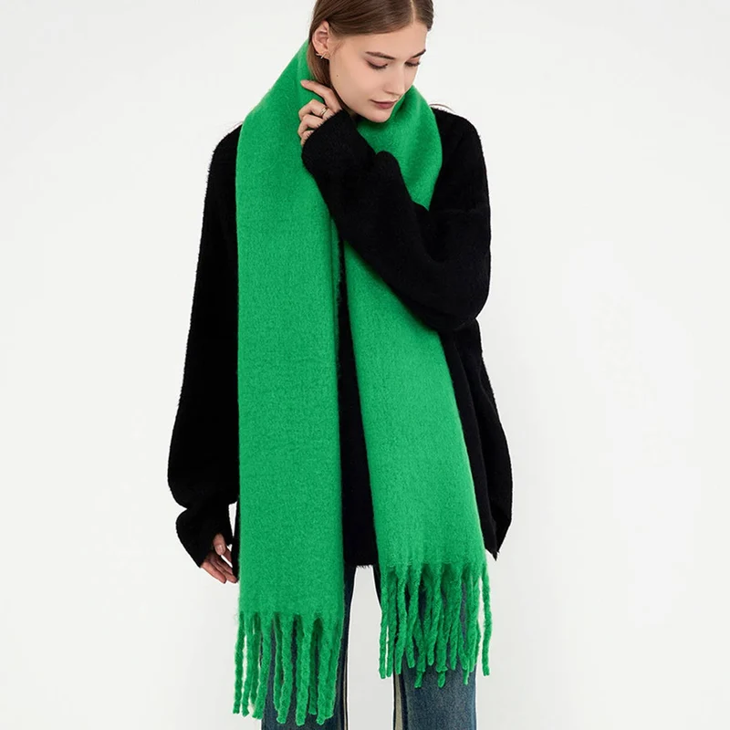 Soft Mohair Feel Scarf - Cozy Winter Wrap_CWASC0323: Yellow / (OS) 1