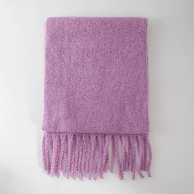 Soft Mohair Feel Scarf - Cozy Winter Wrap_CWASC0323: Yellow / (OS) 1