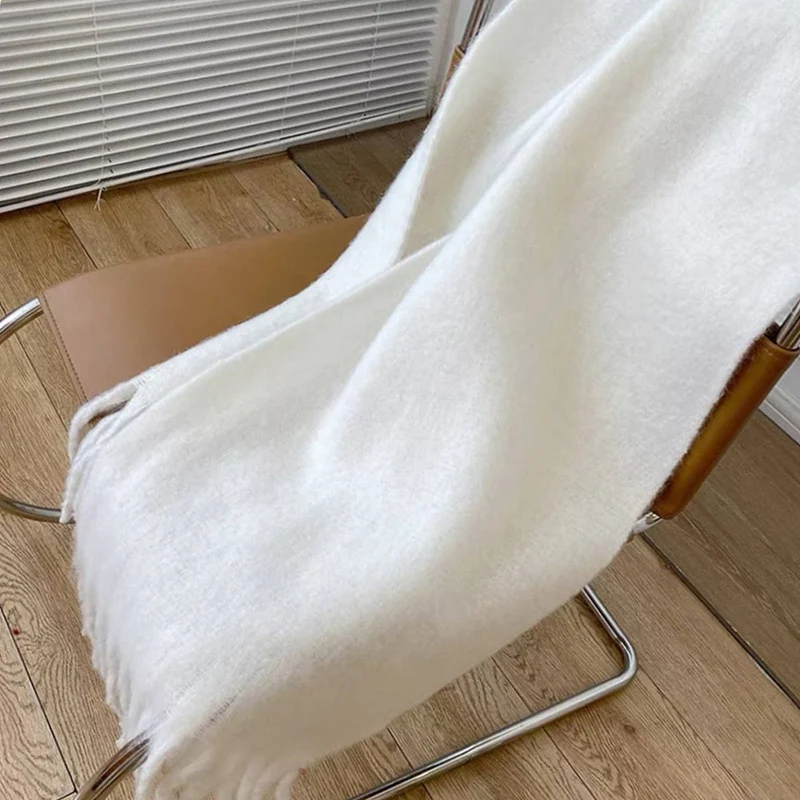 Soft Mohair Feel Scarf - Cozy Winter Wrap_CWASC0323: Yellow / (OS) 1