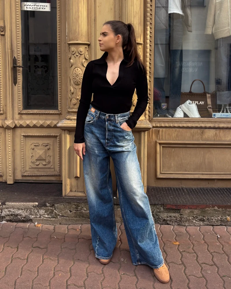 REPLAY DÁMSKÉ DŽÍNY MARGOTT BAGGY-FIT STŘIHU