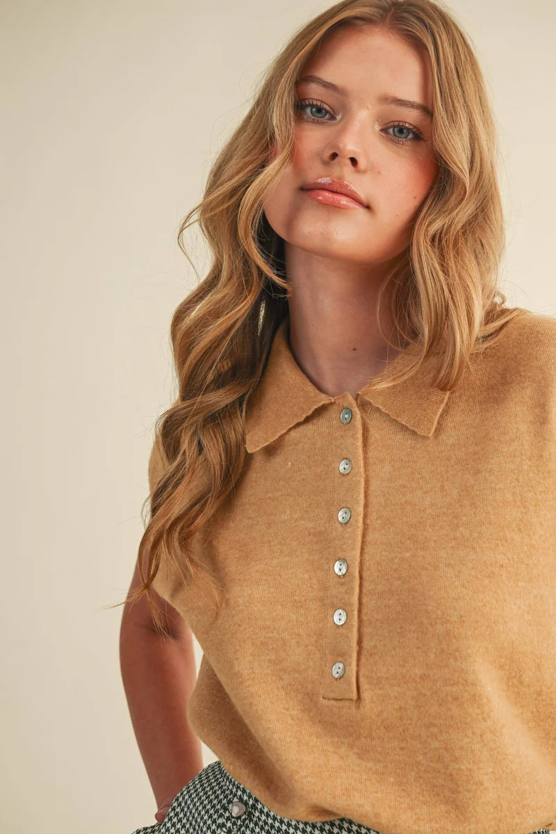 Cap Sleeve Sweater CHARCOAL