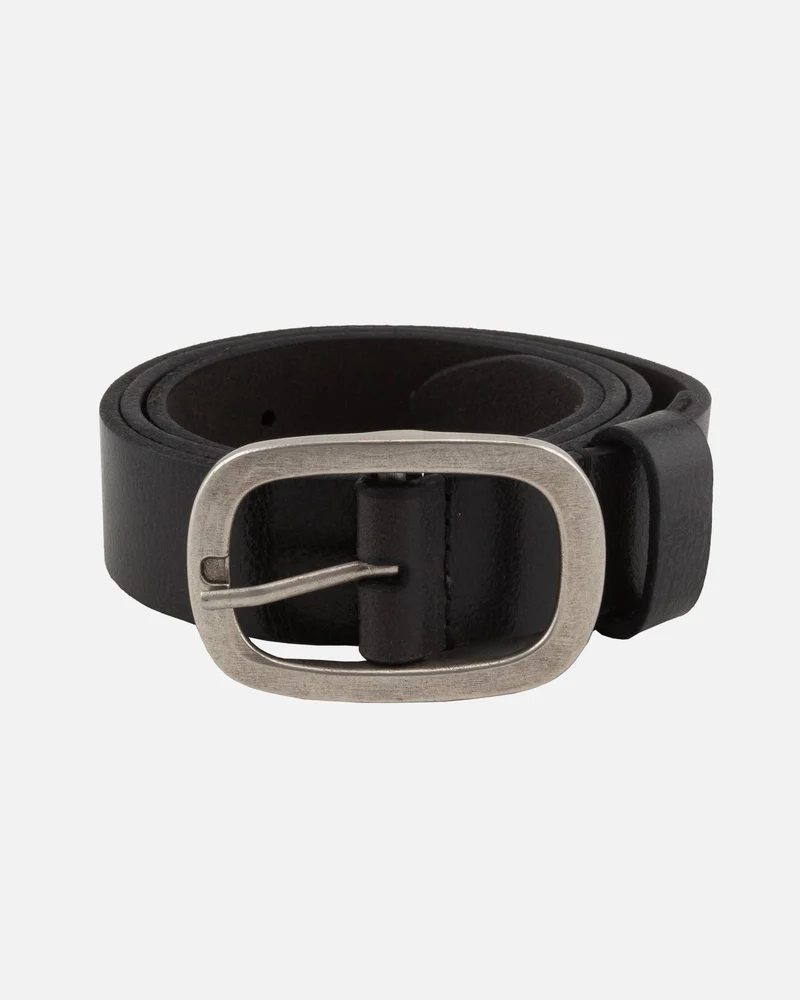 LT. BROWN Classic Leather Belt with Antique Buckle