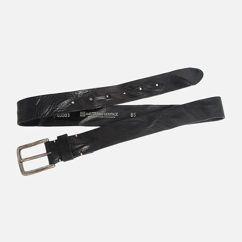 Brown Silver Buckle Classic Casual Rugged Leather Belt