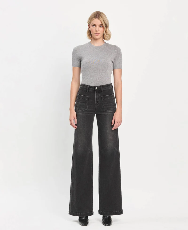 High rise patch pocket trouser Pant