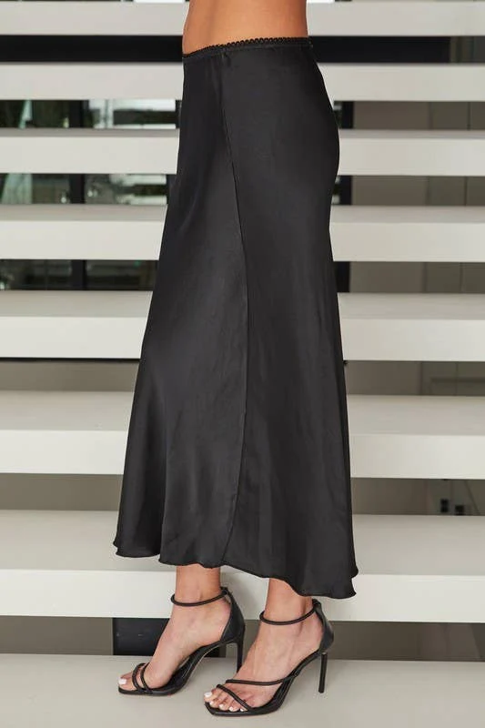 Silky chocolate slip Skirt