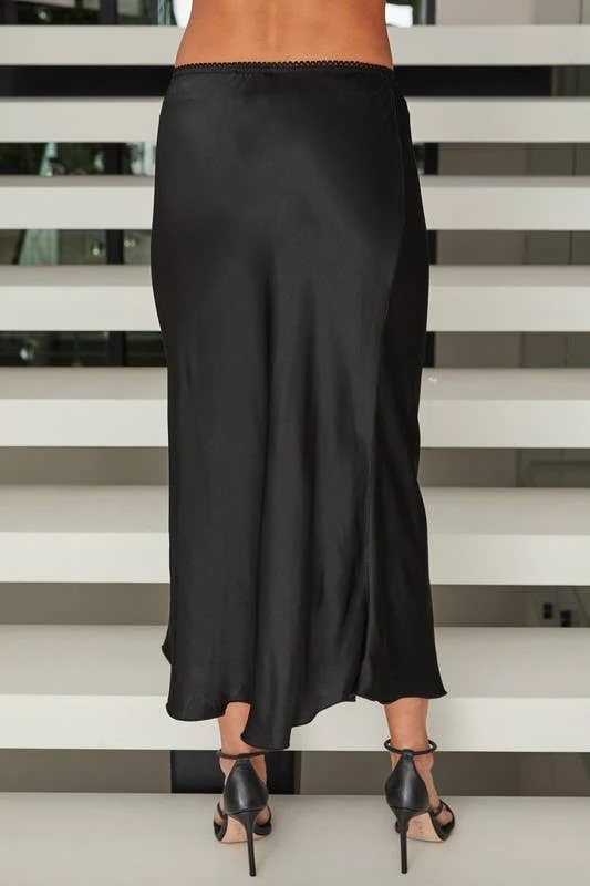 Silky chocolate slip Skirt