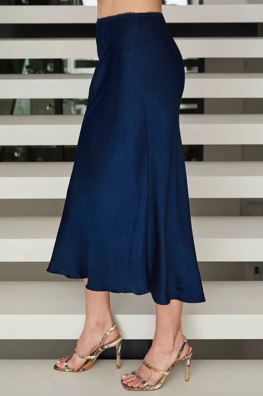 Silky chocolate slip Skirt