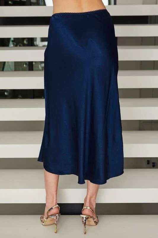 Silky chocolate slip Skirt