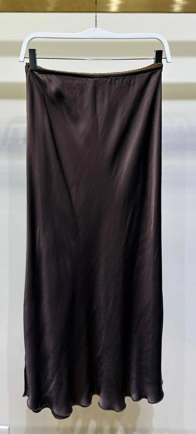 Silky chocolate slip Skirt