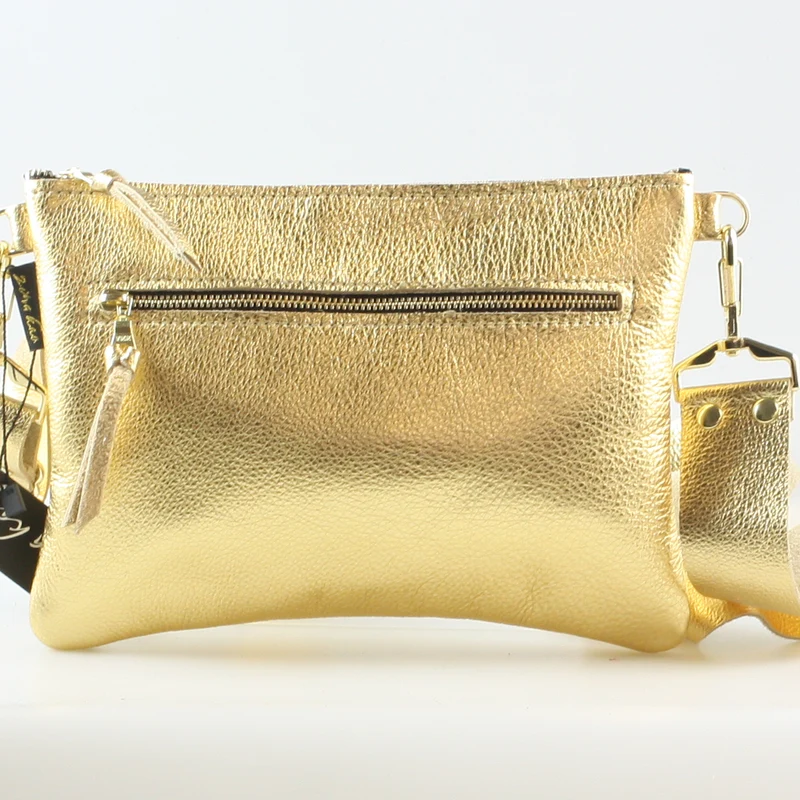 The Metallic Rita Crossbody and Hipbag: Pewter