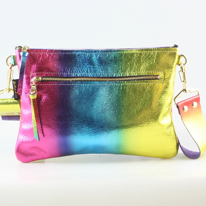 The Metallic Rita Crossbody and Hipbag: Platinum