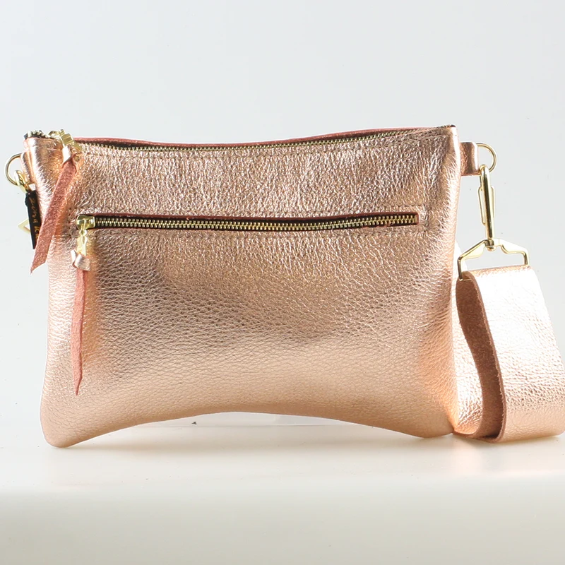 The Metallic Rita Crossbody and Hipbag: Platinum