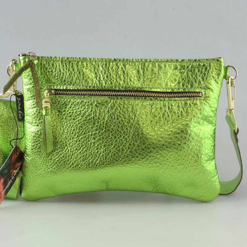 The Metallic Rita Crossbody and Hipbag: Platinum