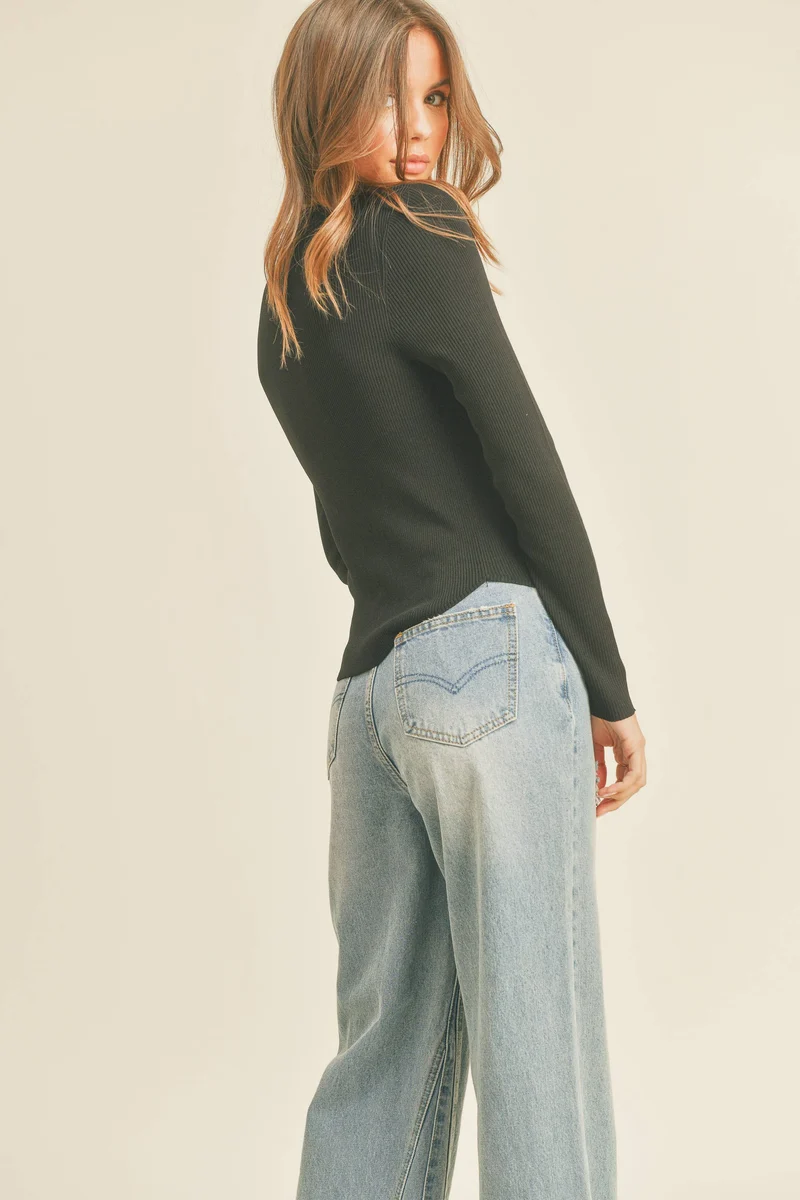 Long Sleeve ribbed coffee top
