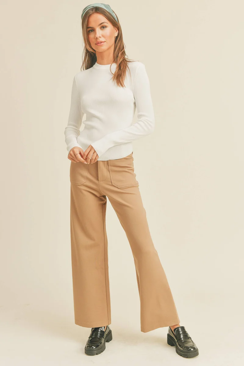 Long Sleeve ribbed coffee top