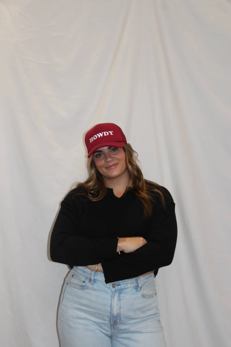 Trucker Hat Maroon Howdy