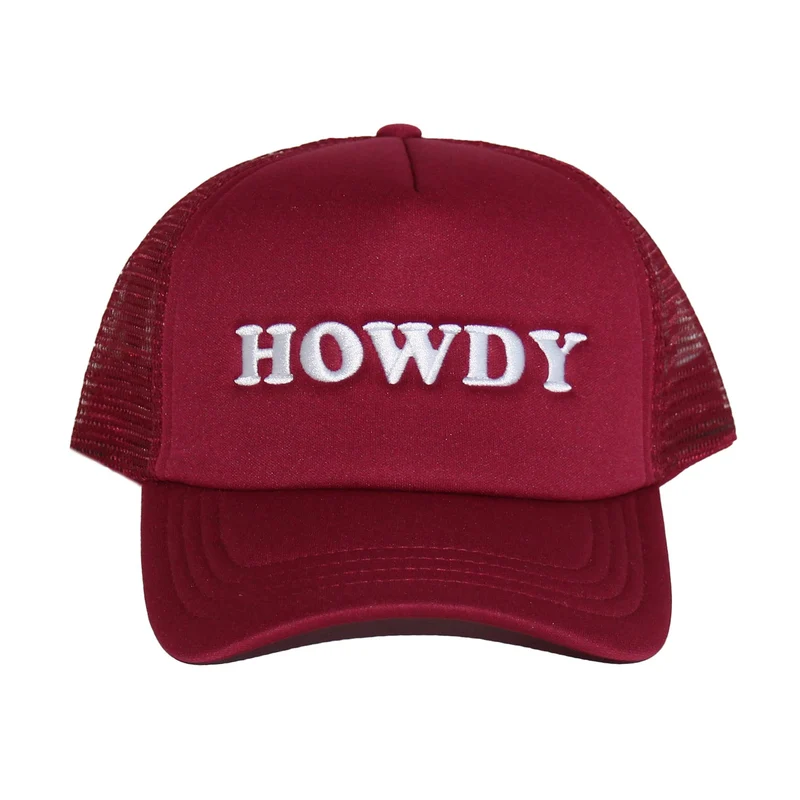 Trucker Hat Maroon Howdy