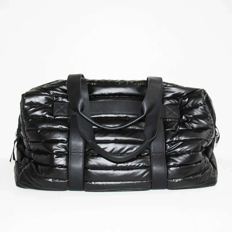 The Cassie Weekender Puffer Duffle Bag Black in 9/15