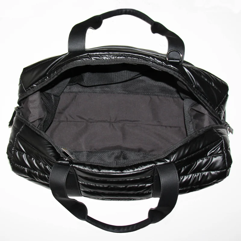 The Cassie Weekender Puffer Duffle Bag Black in 9/15