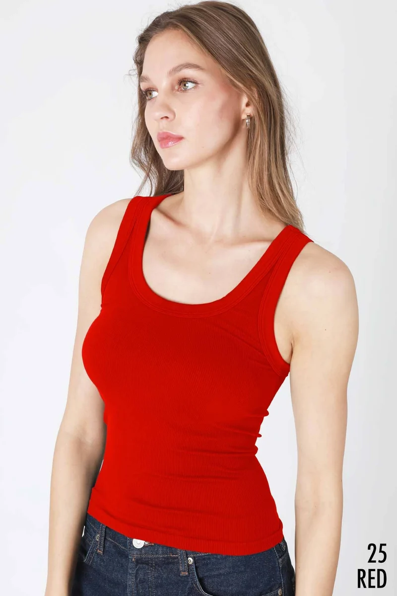NS8216 - Reversible Ribbed Tank Top: 7 White