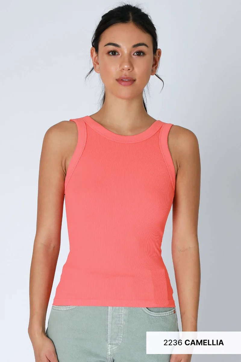 NS8216 - Reversible Ribbed Tank Top: 6 Black