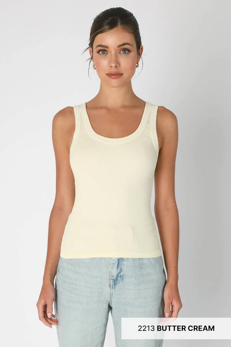 NS8216 - Reversible Ribbed Tank Top: 6 Black
