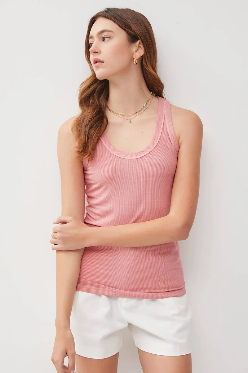 Taupe Ribbed Tank Top